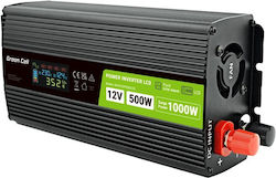 Green Cell PowerInverter LCD 12V 500W/10000W car inverter with display - pure sine wave