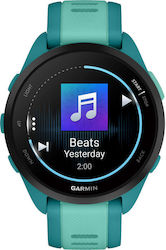 Garmin Forerunner 165 Music 1.2" (3.05 cm) AMOLED Digital Watch, 43 mm Turquoise Case, 390 x 390 Pixels Touchscreen, GPS Satellite Navigation