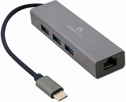 Gembird A-CMU3-LAN-01 USB-C Gigabit network adapter with 3-port USB 3.1 hub