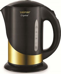 Zelmer ZCK7630 Crystal Gold 1.7-litre 2200W Electric Kettle, Black and Gold