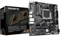 GIGABYTE B650M S2H Motherboard - AMD Ryzen 9000 Series CPUs, 5+2+2 Phases VRM, up to 6400MHz DDR5 (OC), 1xPCIe 4.0 M.2, GbE LAN, USB 3.2 Gen 1