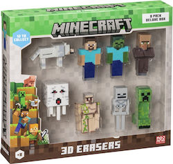 MINECRAFT 3D ERASERS - 8 PACK DELUXE BOX VER.A