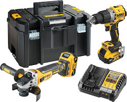 DeWalt DCK2026P2T-QW Combo set DCD805 + DCG405, 18 V XR 2×5.0 Ah black, yellow