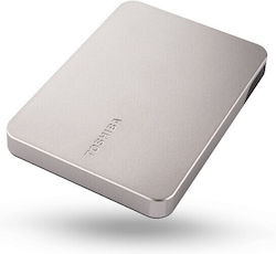 Toshiba Canvio Flex 2TB External Hard Drive (Light Silver, USB-C / USB-A)