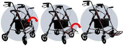 Four-wheel walker with seat function