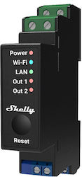 Shelly Wave Pro 2PM LR διπλού καναλιού ελεγκτής Z-Wave για ράγα DIN