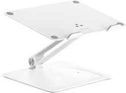 Alogic Elite Aluminum Laptop Stand with Wireless Charger, White