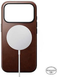 Nomad Modern Leather Case for iPhone 17 Pro Max in Rustic Brown Horween