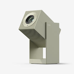 Wanbo Cube 2 Pro Beige Green Projector with 500 ANSI Lumens, Android TV 11, and Gimbal Stabilization