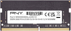 PNY MN8GSD42666 Memory Module 8 GB 1 x 8 GB DDR4 260-Pin SO-DIMM