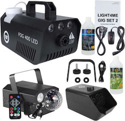 LIGHT4ME GIG Set 2 - set (smoke machine + 1 litre smoke fluid + battery-powered bubble machine + 1 litre bubble fluid + 4-in-1 lighting effect)