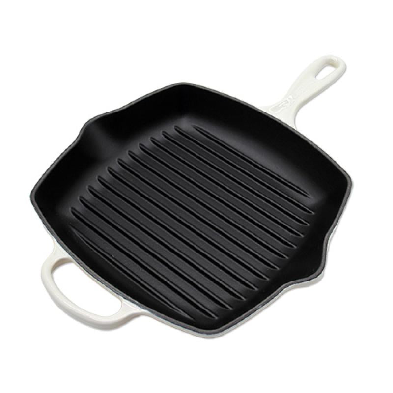 Le Creuset Signature Square Grill Pan 26cm meringue (20183267160422)