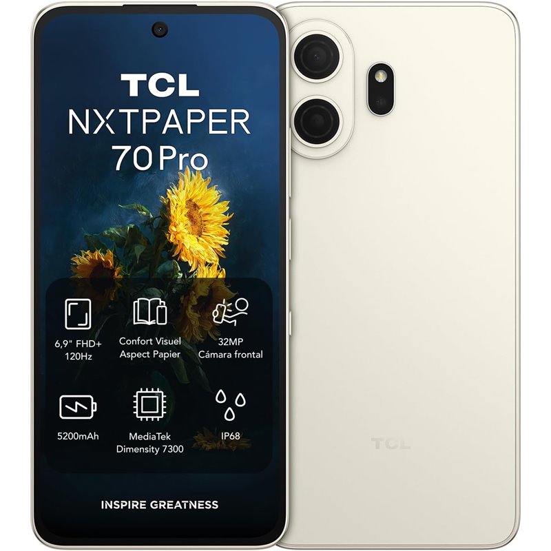 TCL 70 Pro Nxtpaper 8+256GB 5G στο Χρώμα Νέμπουλα Χρυσό Μοντέλο T807D1-2BLCA112