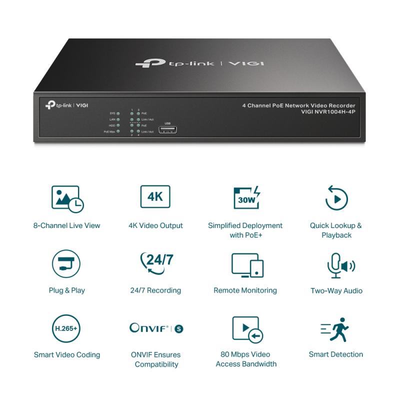 TP-LINK TPLINK NVR VIGI NVR1004H-4P NVR1004H4P (VIGI NVR1004H-4P)