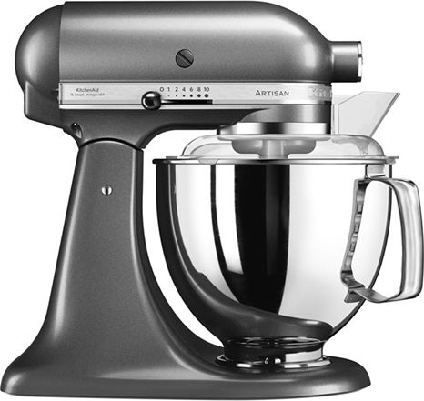 KitchenAid 5KSM175PSEMS Artisan Food Processor, 300 W, 4.8 L, Silver
