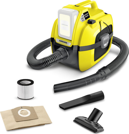 Karcher WD 1 Compact Επαναφορτιζόμενη Σκούπα Υγρών / Στερεών Χωρίς Φορτιστή και Μπαταρία με Πλαστικό Κάδο 7lt