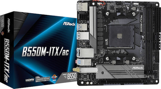 Asrock B550M-ITX/ac (μαύρο/γκρι)