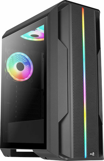 Aerocool Splinter Duo-G-BK-v1 (Μαύρο, Τζάμι Tempered)
