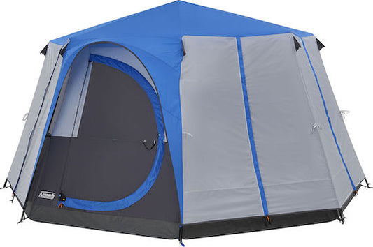 Coleman Octagon 8 Σκηνή Camping Μπλε με Διπλό Πανί 3 Εποχών για 8 Άτομα 396x396x225εκ.