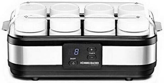 Rommelsbacher JG 40 Γιαουρτομηχανή με Βαζάκια και Ψηφιακή Οθόνη 1.2lt Ασημί 40W
