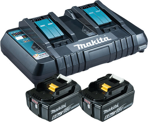 Makita Power Source Kit 18V 6Ah (black, 2x BL1860B batteries, 1x DC18RD charger)