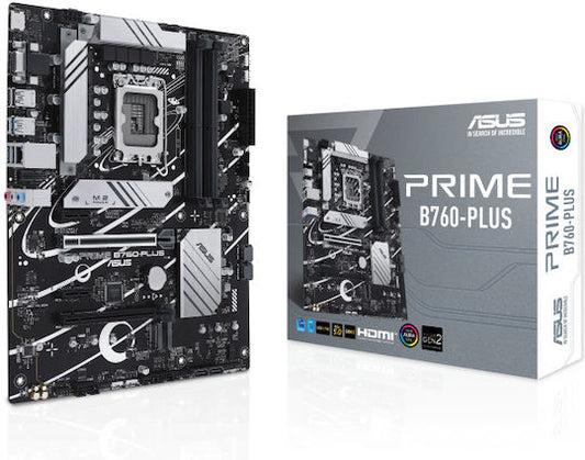 Asus PRIME B760-PLUS Μητρική Κάρτα (Μαύρη/Ασημί)