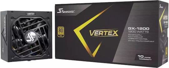 Seasonic VERTEX GX-1200 1200W Power Supply (Black, 1x 12-Pin High Power GPU Connector, 3x PCIe, Full Cable Management, 1200 Watts)