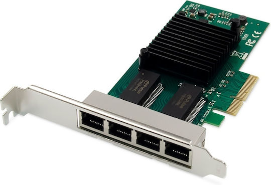 DIGITUS Network Card PCIe 4-Port RJ45 Gigabit Intel I350
