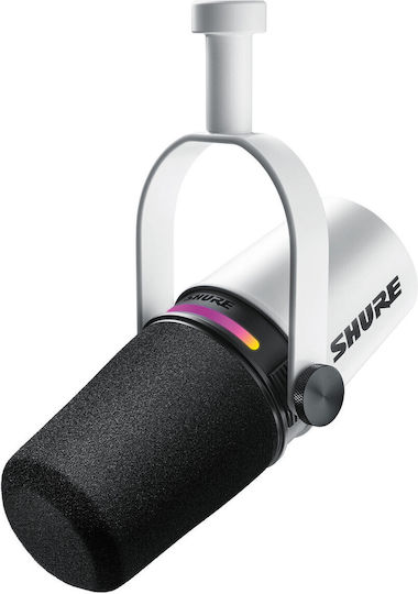 Shure MV7+ Δυναμικό Μικρόφωνο Shock Mounted για Φωνητικά σε Λευκό Χρώμα