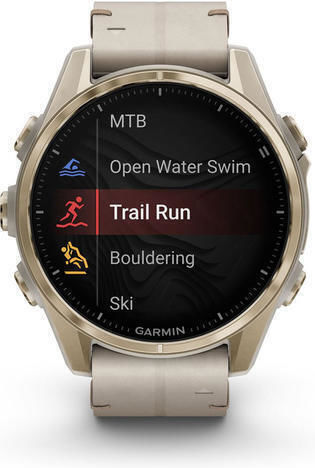 Garmin Fenix 8 Stainless Steel 43mm Αδιάβροχο Smartwatch με Παλμογράφο (Sapphire, Soft Gold with Limestone Leather Band)