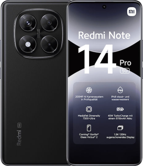 Xiaomi Redmi Note 14 Pro 8+256GB 6.67" 5G Midnight Black EU