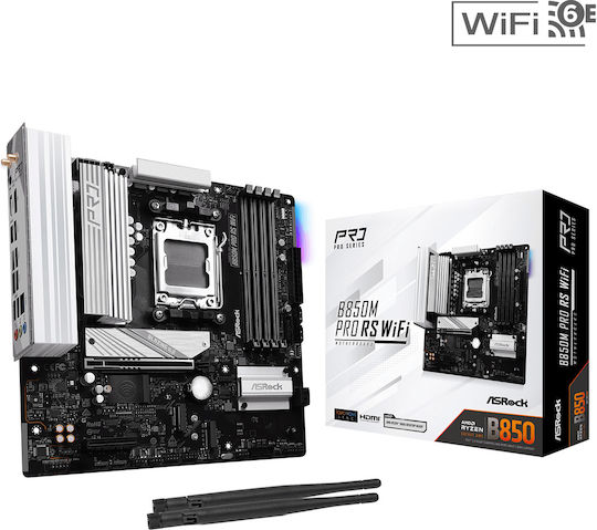 ASRock B850M Pro RS WiFi Motherboard Micro ATX με AMD AM5 Socket