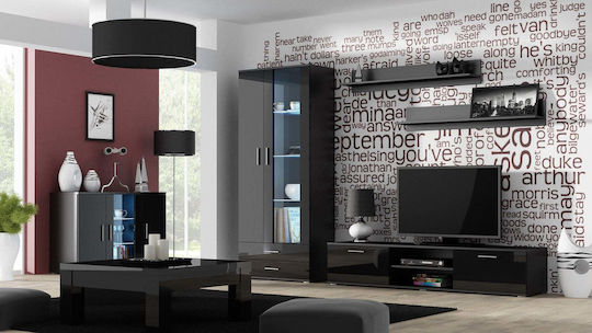 Cama set of two shelves 125cm SOHO black matte