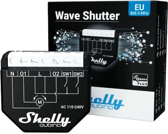 Shelly Qubino Wave Shutter (Μαύρο/Άσπρο, 2 Κανάλια)