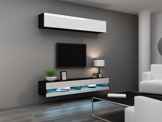 Cama TV stand VIGO NEW 30/140/40 black/white gloss