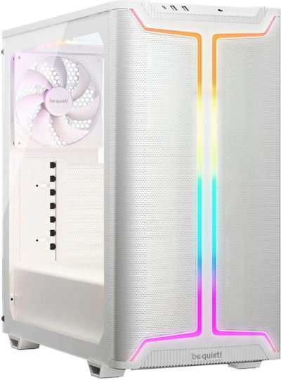 Be Quiet Pure Base 501 DX Gaming Midi Tower Κουτί Υπολογιστή με Πλαϊνό Παράθυρο και RGB Φωτισμό Λευκό