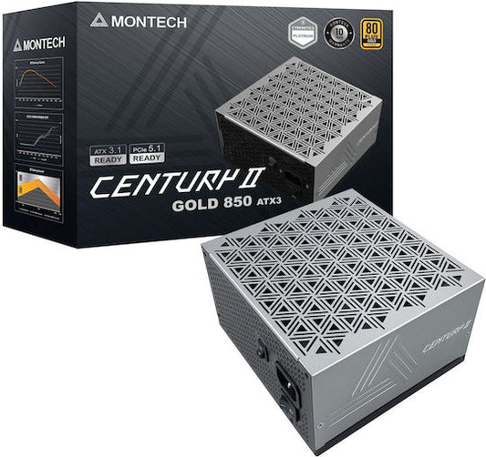 Montech Century II 850W Γκρι Τροφοδοτικό Υπολογιστή Full Modular 80 Plus Gold