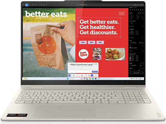 Lenovo Yoga 7 2-in-1 16AKP10 16" OLED 120Hz (Ryzen AI 300 Series-7 350/16GB/512GB SSD/W11 Home) Seashell (QWERTY)