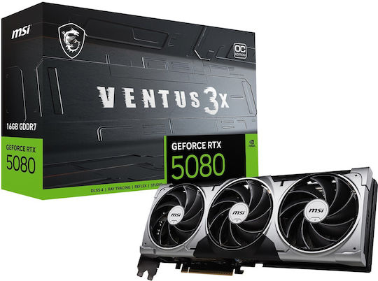 MSI GeForce RTX 5080 VENTUS 3X OC (DLSS 4, 3x DisplayPort, 1x HDMI 2.1)