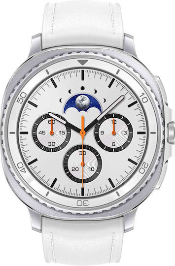 Samsung Galaxy Watch8 Classic Stainless Steel 46mm Αδιάβροχο με Παλμογράφο (Λευκό)