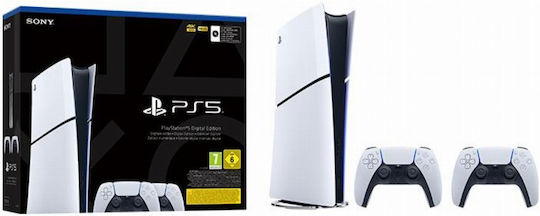 PS5 Console 825GB Digital Ed. White + 2 DualSense
