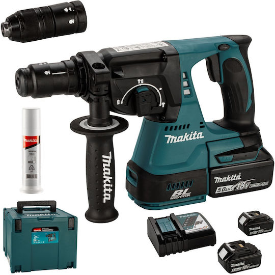 Makita DHR243RT3J Κρουστικό Σκαπτικό Πιστολέτο Μπαταρίας Brushless 18V 3x5Ah με Υποδοχή SDS Plus / Ταχείας