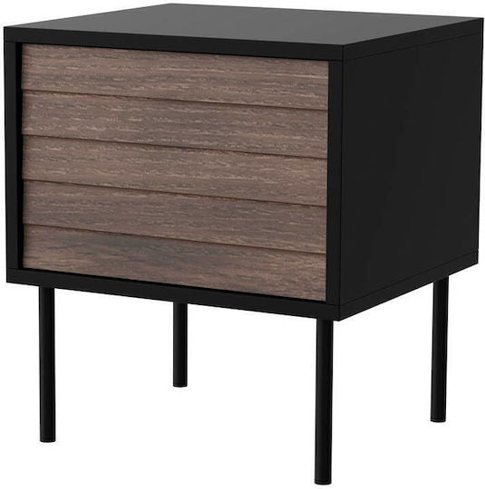 Bedside cabinet, 2 pcs. CORTINA 45x40x51 black/walnut
