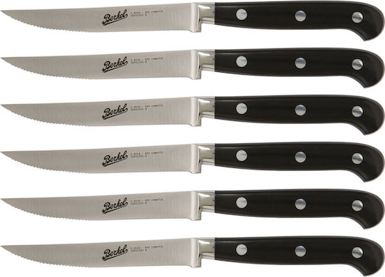 Berkel Adhoc Glossy Black 6-Piece Serrated Steak Knife Set