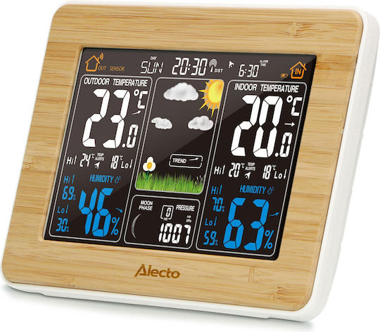 Alecto WS-1560 Weather Station with Wireless Sensor — Bamboo